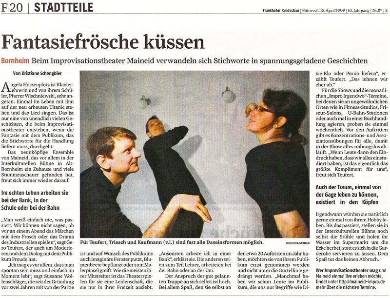 Maineid in der Frankfurter Rundschau vom 15.04.2009